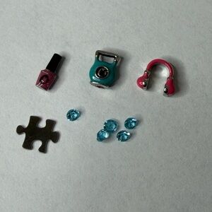 Origami Owl Silver and Blue Necklace Charms